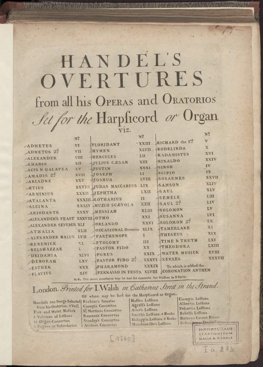 Handel’s overtures from all his operas and oratorios, Abbildung 5 (Stiftung Händel-Haus Halle CC BY-NC-SA)