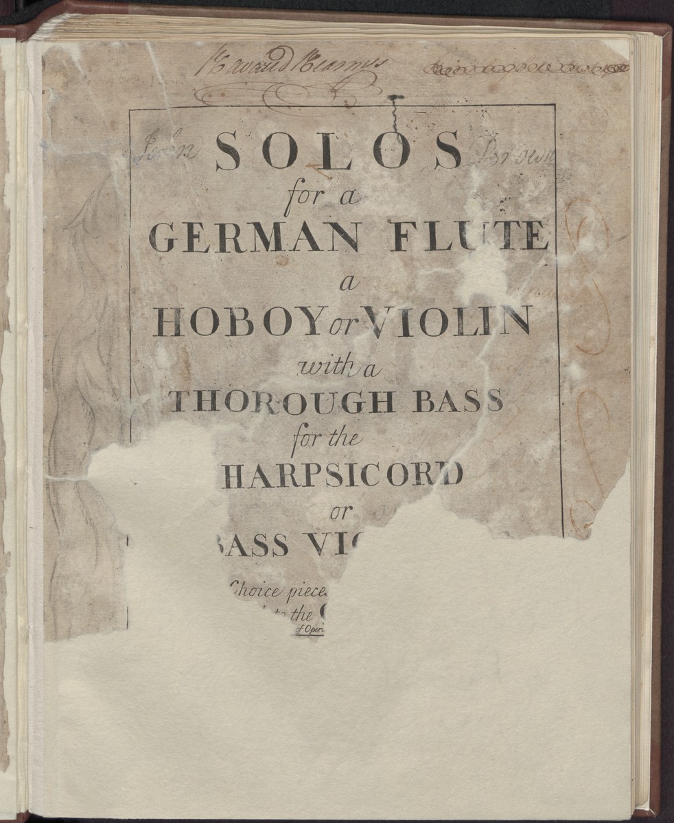Solos for a German flute a hoboy or violin with a thorough bass for the harpsicord or bass violin, Abbildung 3 (Stiftung Händel-Haus Halle CC BY-NC-SA)
