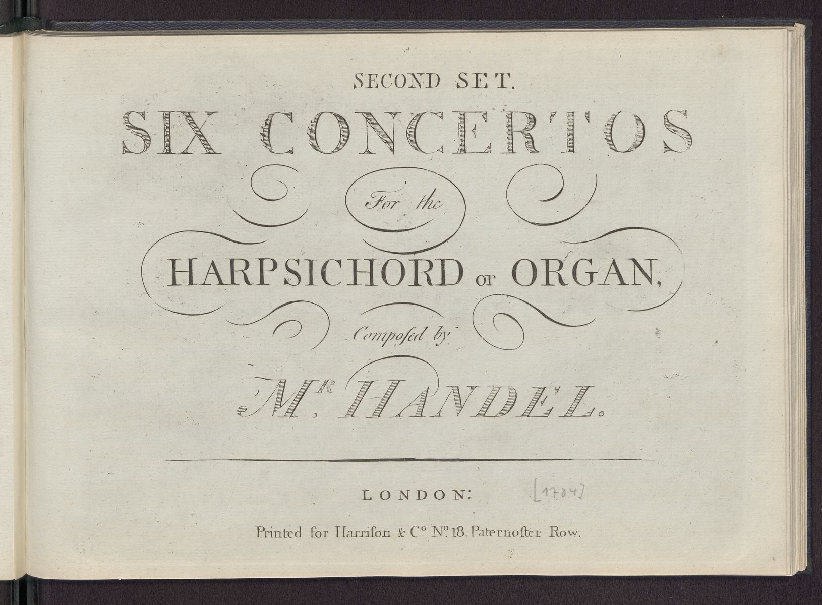 Six concertos for the harpsichord or organ : second set, Abbildung 1 (Stiftung Händel-Haus Halle CC BY-NC-SA)
