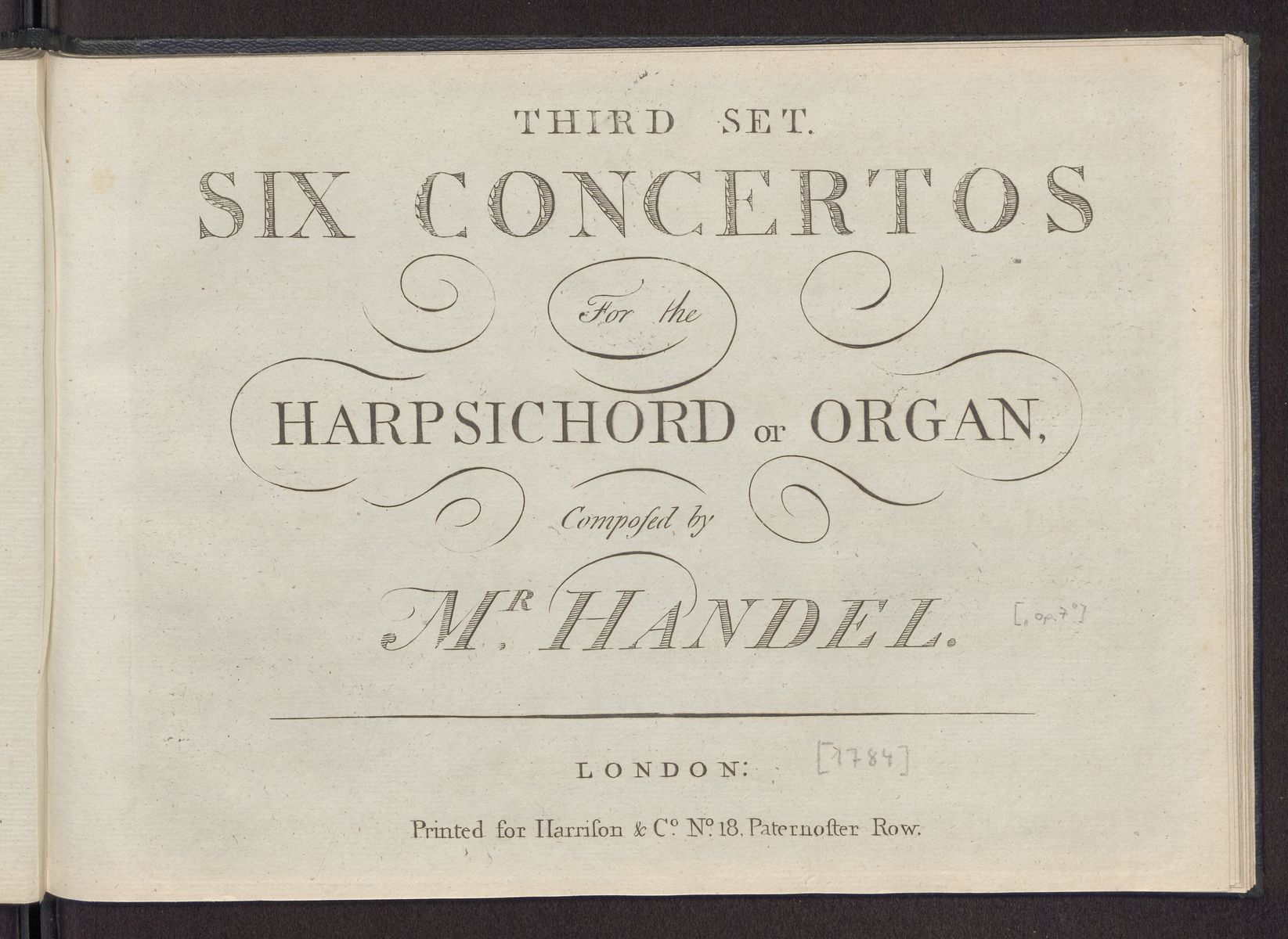 Six concertos for the harpsichord or organ : third set, Abbildung 2 (Stiftung Händel-Haus Halle CC BY-NC-SA)