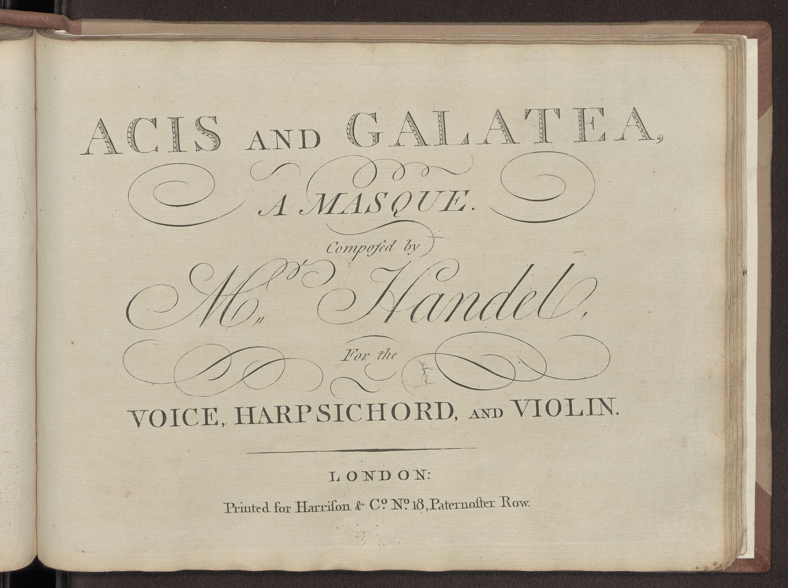 Acis and Galatea, a Masque, Abbildung 1 (Stiftung Händel-Haus Halle CC BY-NC-SA)