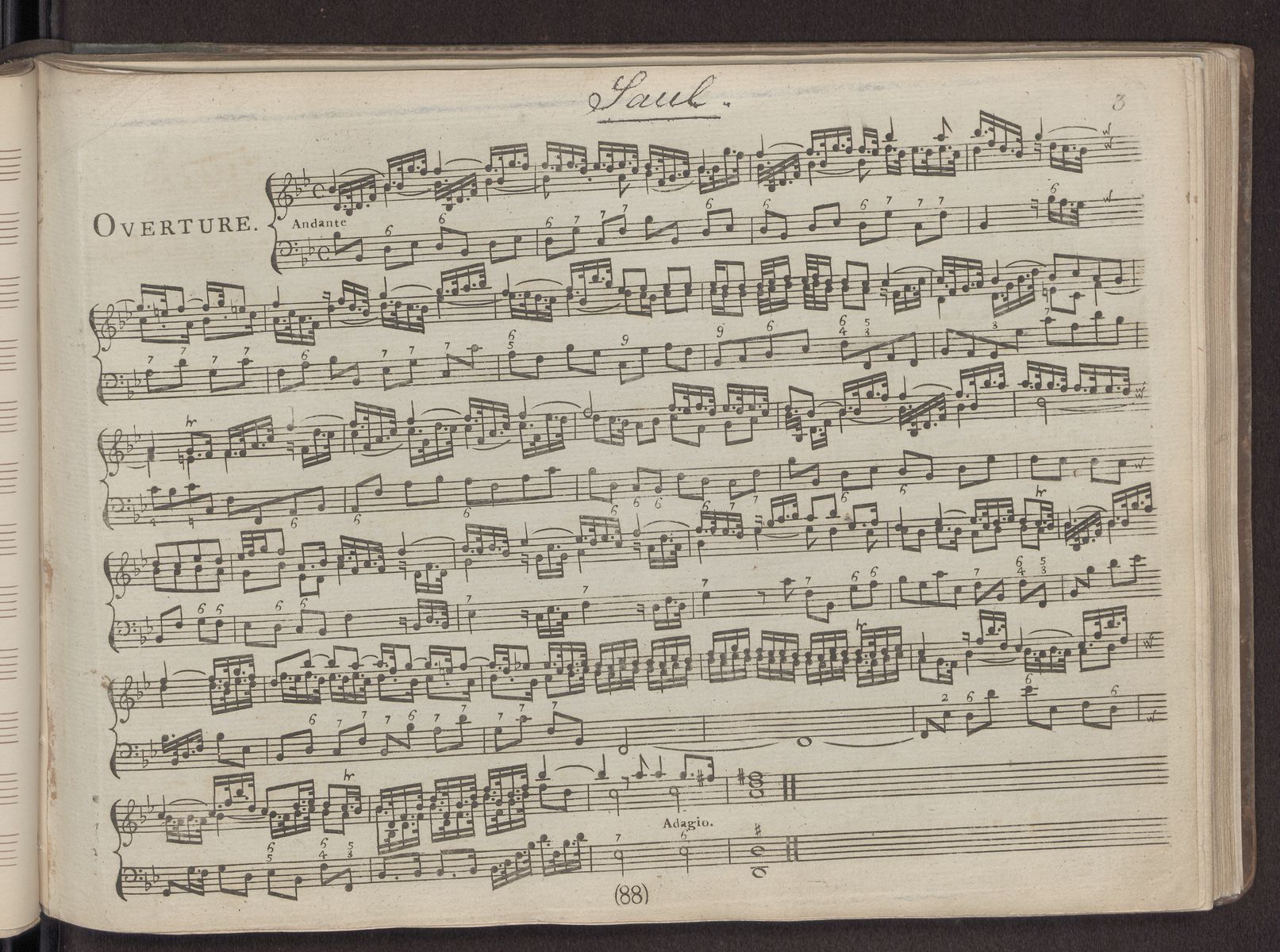 Saul; an oratorio : for the voice, harpsichord, and violin ; with the chorusses in score. ; [Fragment], Abbildung 3 (Stiftung Händel-Haus Halle CC BY-NC-SA)