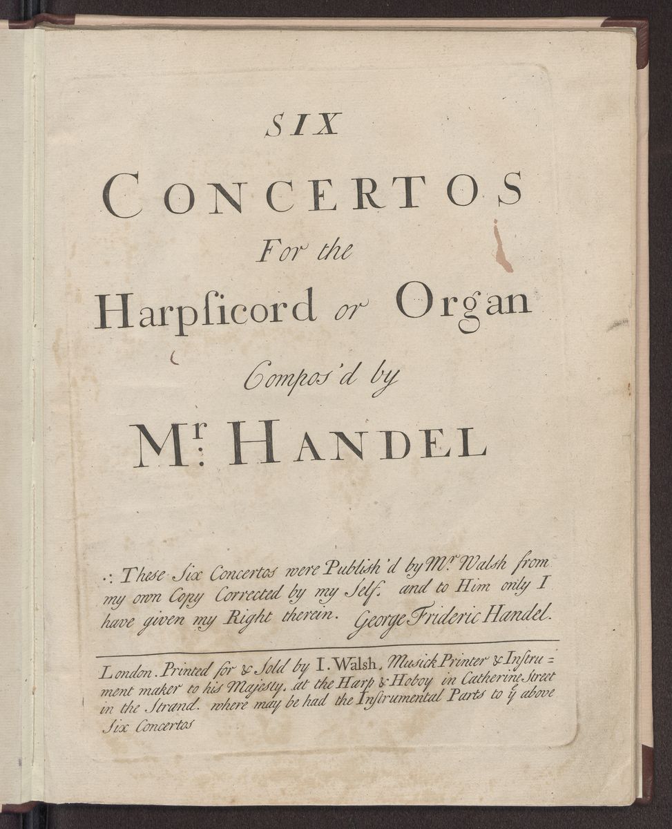 Six concertos for the harpsicord or organ, Abbildung 5 (Stiftung Händel-Haus Halle CC BY-NC-SA)