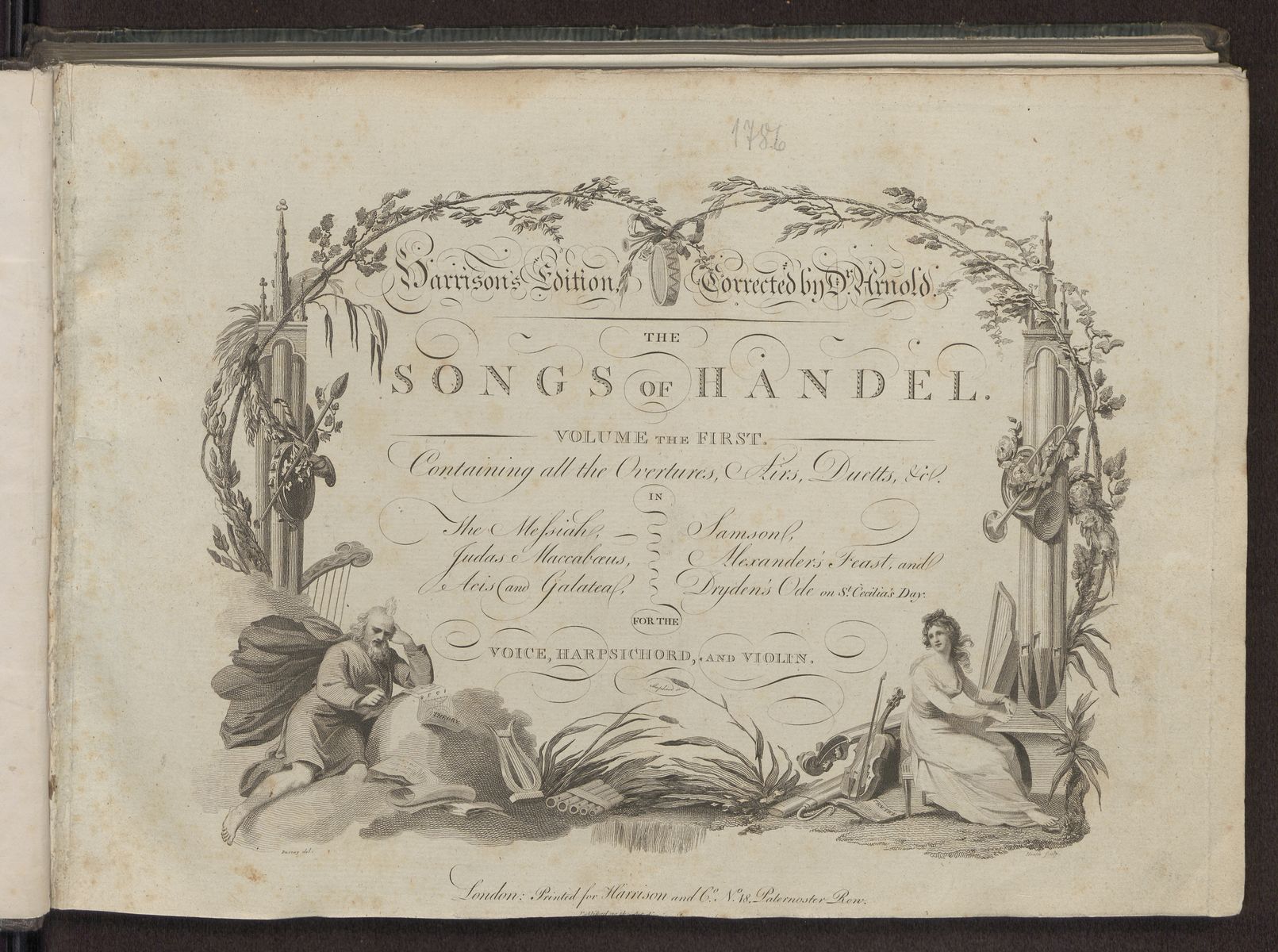 The Songs of Handel : containing all the Overtures, Airs, Duetts, etc. ... for the Voice, Harpsichord, and Violin, Abbildung 5 (Stiftung Händel-Haus Halle CC BY-NC-SA)