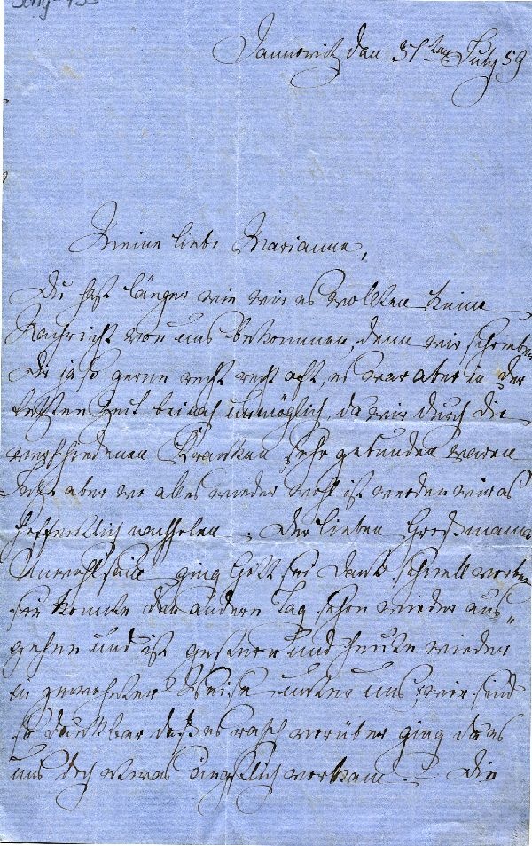 Jannowitz d. 31. Juli 1859 Agnes an Marianne (Schloß Wernigerode GmbH RR-F)