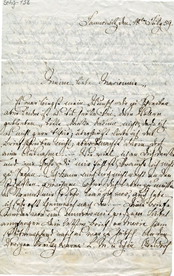 Jannowitz d. 18. Juli 1859 Agnes an Marianne (Schloß Wernigerode GmbH RR-F)
