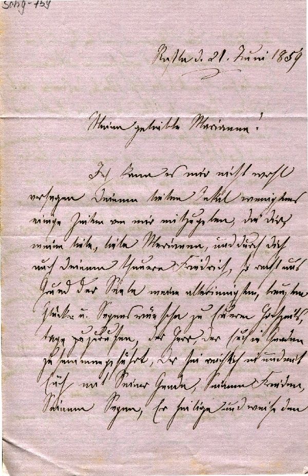 Rosla d. 21. Juni 1859 Agnes an Marianne (Schloß Wernigerode GmbH RR-F)
