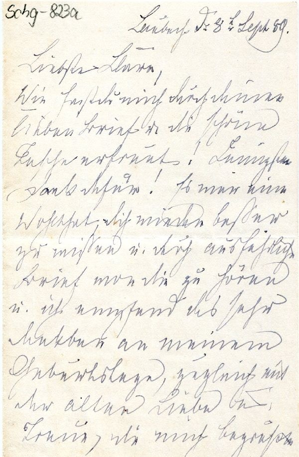 Laubach d. 08. Sept. 1889 Marianne an Clara (Schloß Wernigerode GmbH RR-F)