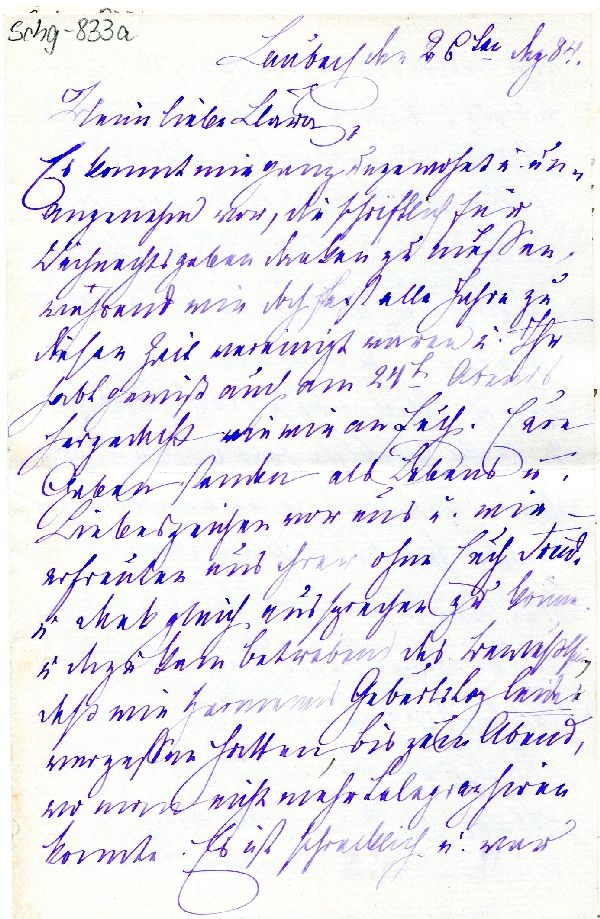 Laubach d. 26. Sept. 1884 Marianne an Clara (Schloß Wernigerode GmbH RR-F)