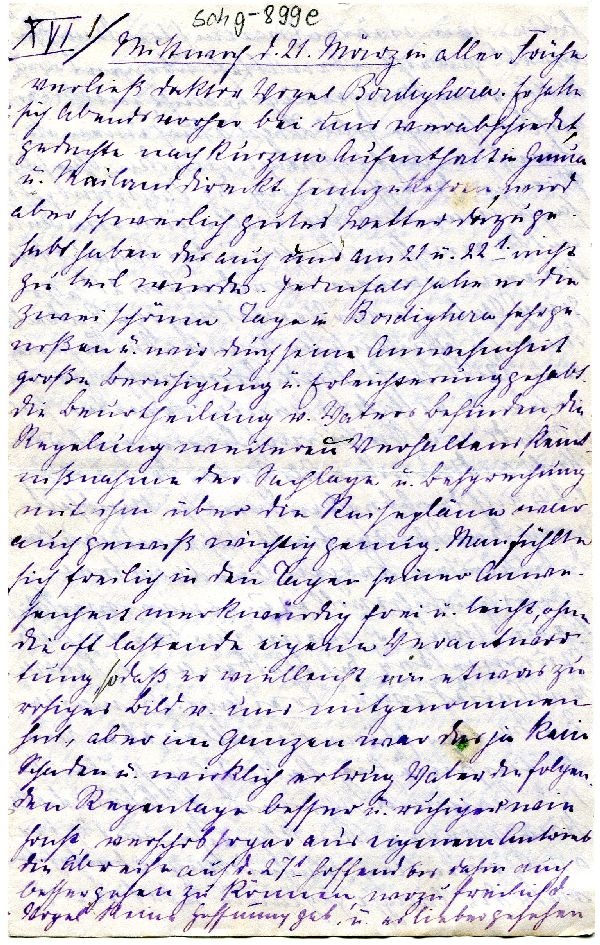 XVI Mittwoch d. 21. März 1900 Reisebericht Italien (Schloß Wernigerode GmbH RR-F)