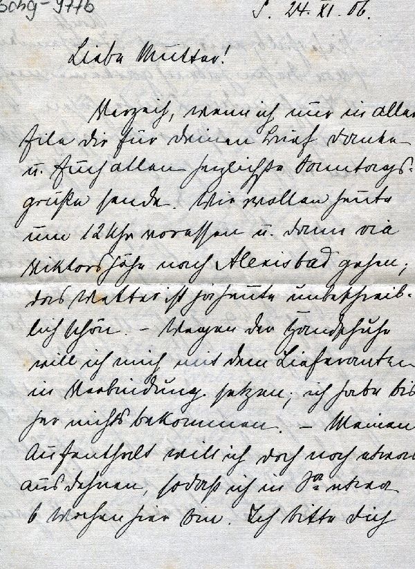 Nebst Brief vom 24. XI.1906 Sohn Henrich an Mutter (Schloß Wernigerode GmbH RR-F)