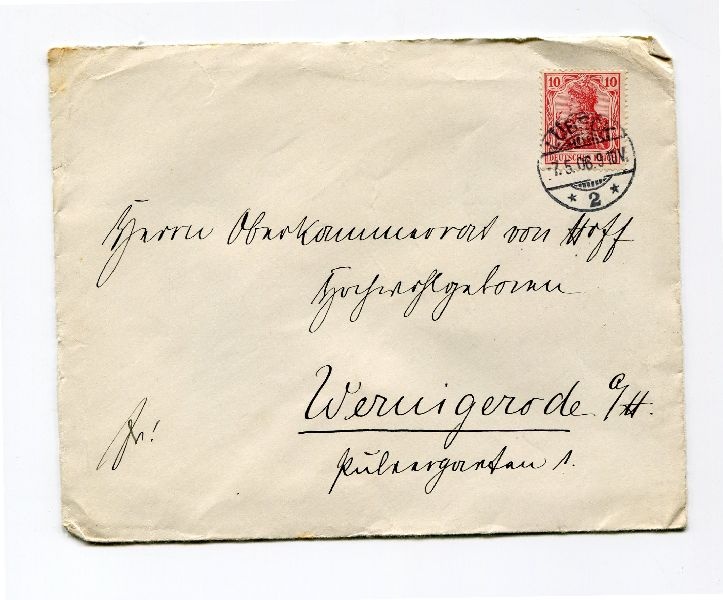 Briefumschläge adressiert an Herrn Oberkammerrat von Hoff (Schloß Wernigerode GmbH RR-F)