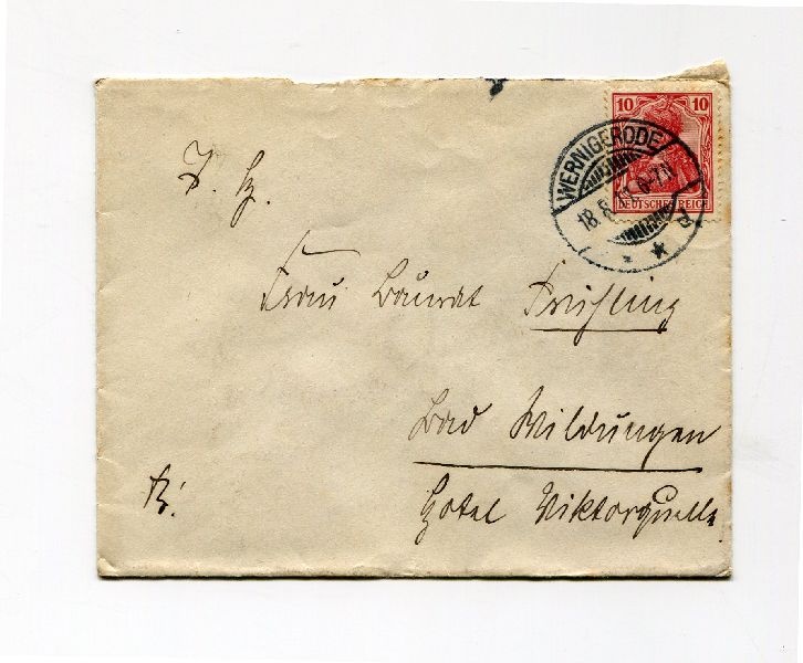 2 Briefumschläge adressiert: Frau Baurat Frühling, Bad Wildungen (Schloß Wernigerode GmbH RR-F)