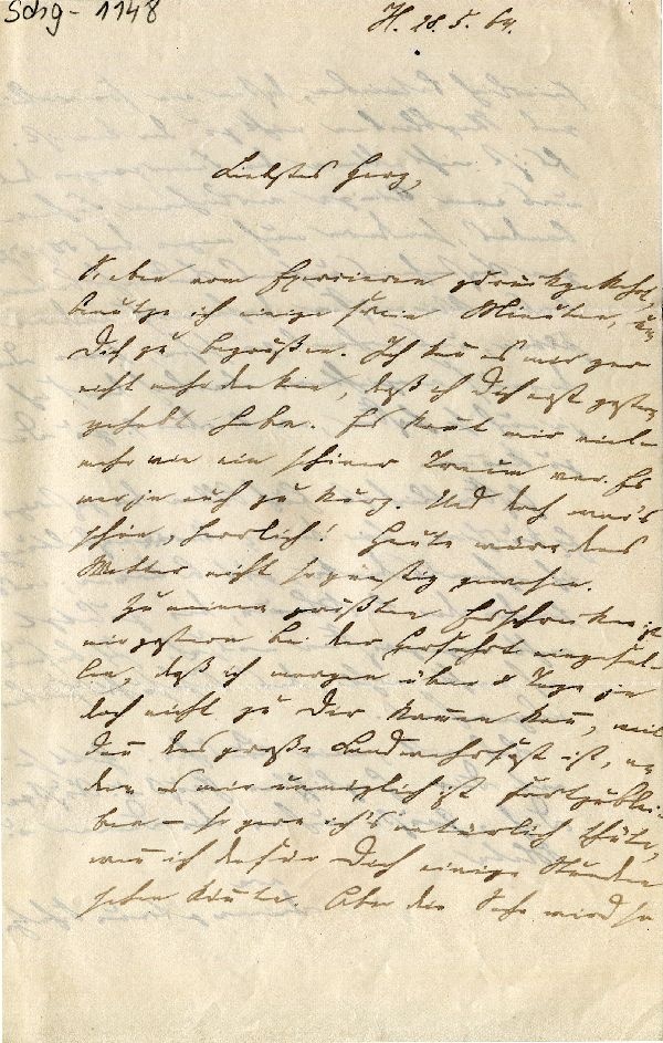 Brief: H. d. 28.05.64 "Liebstes Herz ..." (Schloß Wernigerode GmbH RR-F)