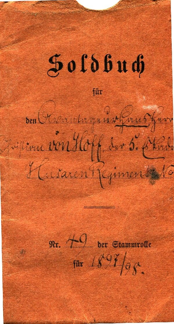 Soldbuch des Hans Herrmann Christian von Hoff, inliegend: Permanente Urlaubskarte (Schloß Wernigerode GmbH RR-F)