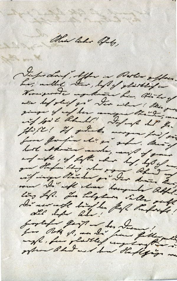 Brief: Berlin d. 01. Februar 1864 H. von Hoff an ... "Mein lieber Schatz" (Schloß Wernigerode GmbH RR-F)