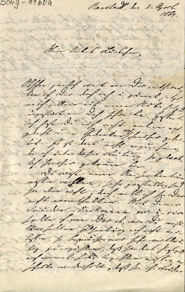 Brief: Ranstadt d. 11. April 1864 Bräutigam an Luischen (Schloß Wernigerode GmbH RR-F)