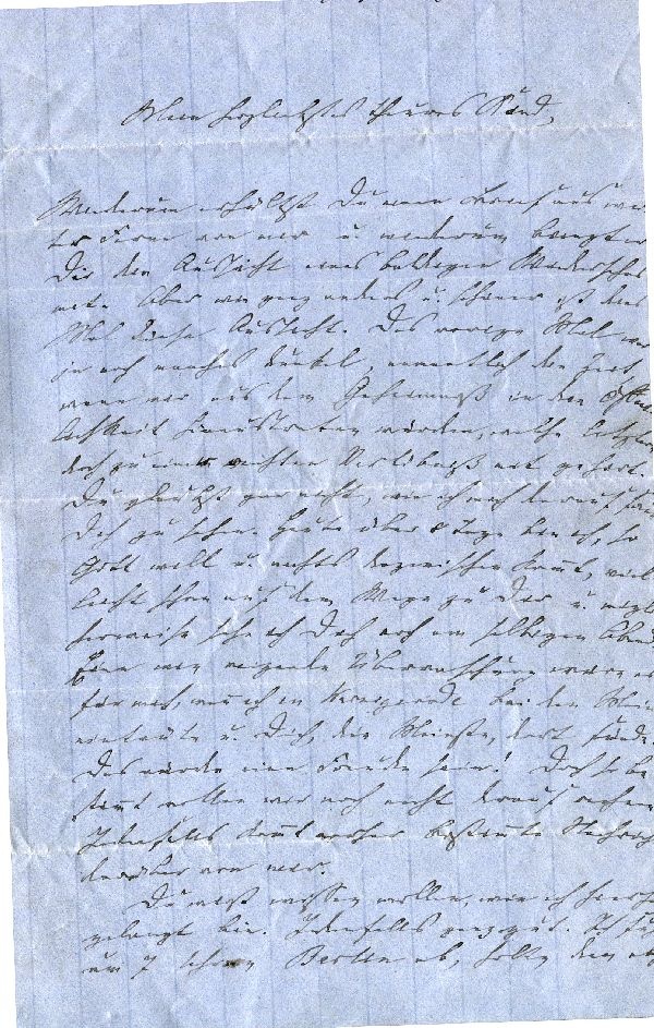 Brief: Schloß Zeitz 20.02.1864 Bräutigam an "Mein herzallerliebstes teures Kind" (Schloß Wernigerode GmbH RR-F)