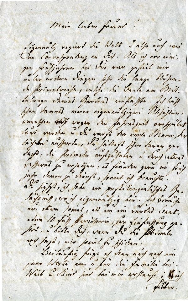 Brief: Wolfsburg d. 06. März 1863 W. Müller an ... "mein lieber Freund" (Schloß Wernigerode GmbH RR-F)