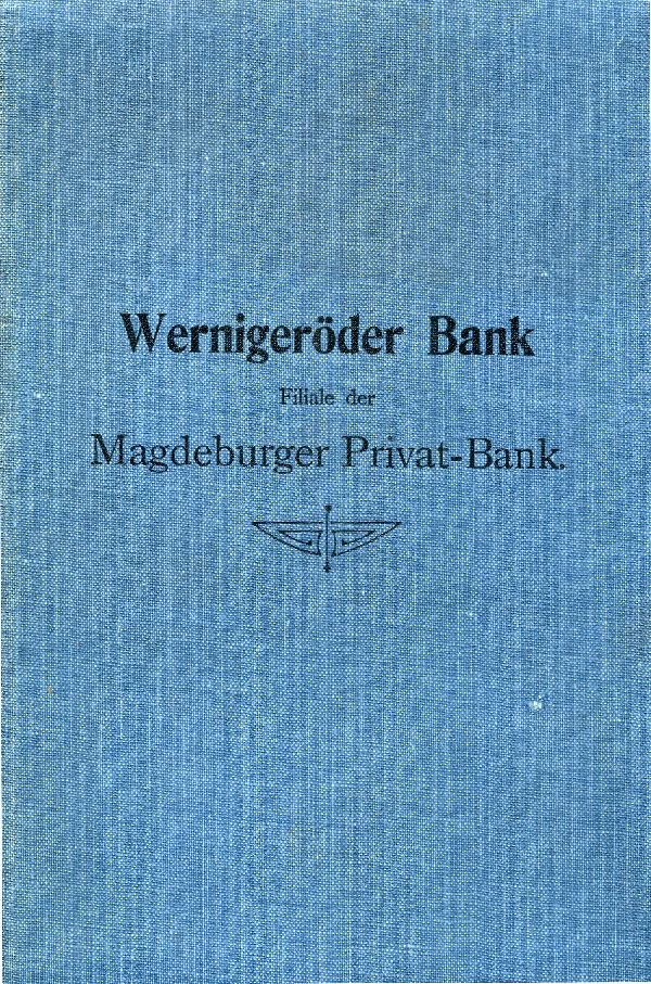 Konto-Buch Wernigeröder Bank Herrn Oberkammerrat von Hoff (Schloß Wernigerode GmbH RR-F)