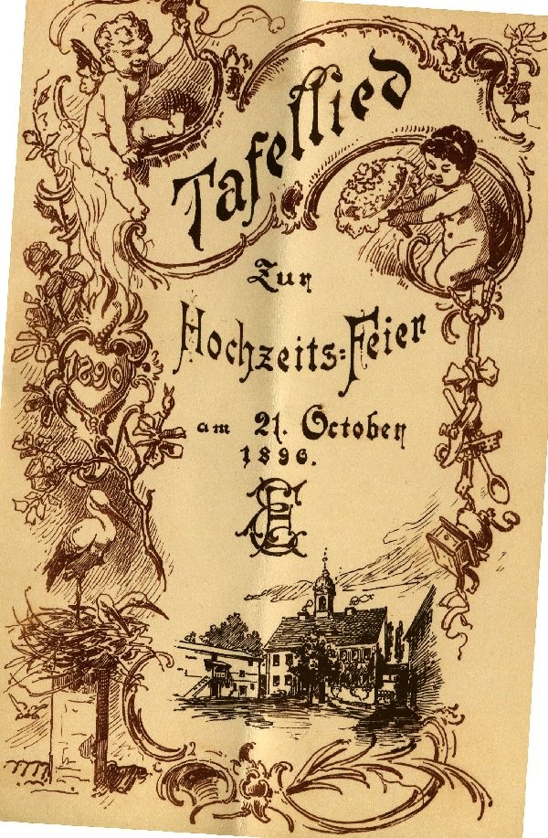 Gedrucktes Blatt "Tafellied zur Hochzeitsfeier am 21. Oktober 1890" (Schloß Wernigerode GmbH RR-F)