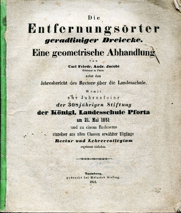 Broschüre: "Die Entfernungsörter geradliniger Dreiecke" (Schloß Wernigerode GmbH RR-F)