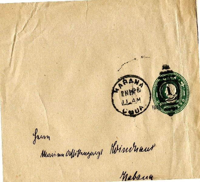Umschlag adressiert an Marineassistenzarzt Windaux, Habana (Schloß Wernigerode GmbH RR-F)