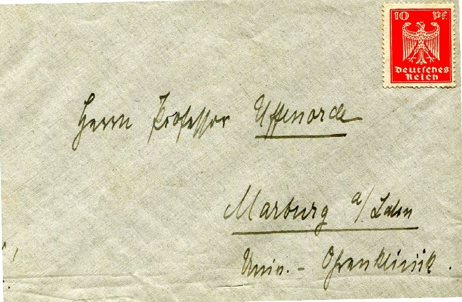 Briefumschlag adressiert an Herrn Professor Uffenorde (Schloß Wernigerode GmbH RR-F)