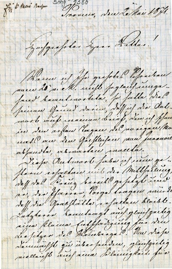 Brief: Provinz, d. 02. Mai 1871, Wolf an seinen Vetter (Brandes) (Schloß Wernigerode GmbH RR-F)