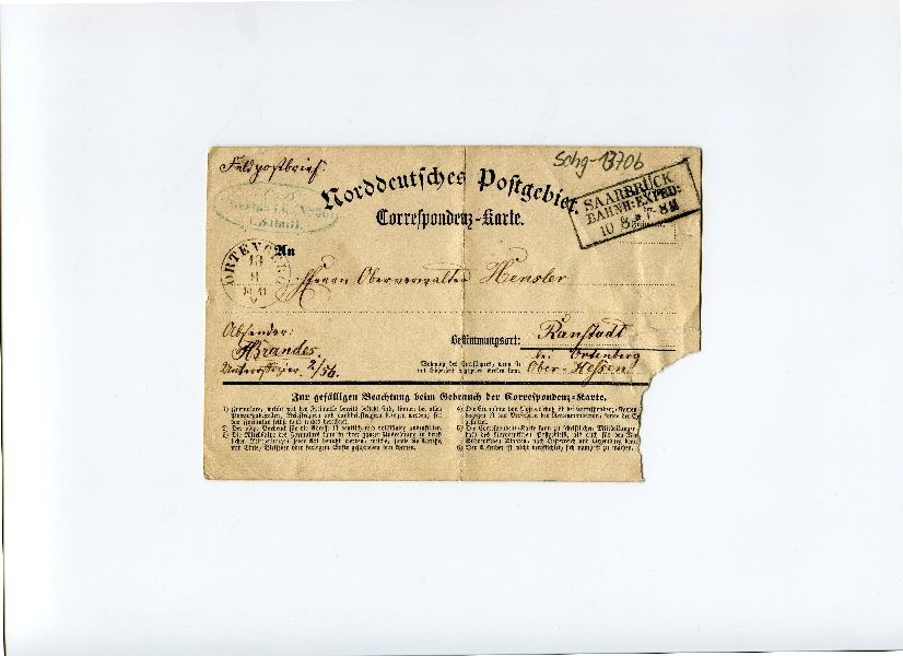 Feldpostbrief: Abs. H. Brandes, Unteroffizier 2/56 an Herrn Oberverwalter Heusler (Schloß Wernigerode GmbH RR-F)