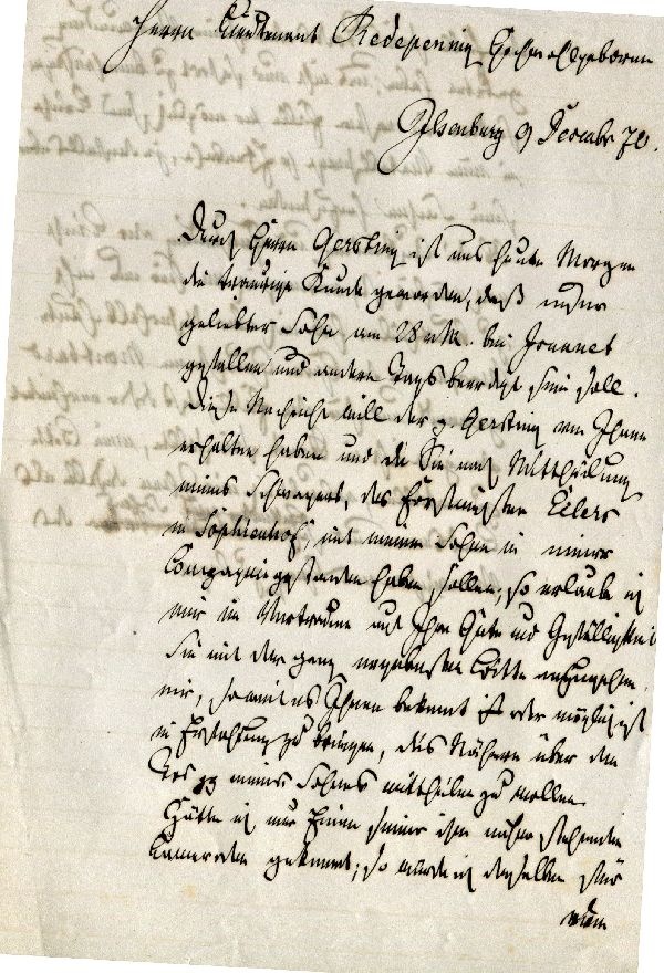 Brief: Ilsenburg 09. Dez. 1870, Bergrath Brandes an Lieutnant Redepennig (Schloß Wernigerode GmbH RR-F)