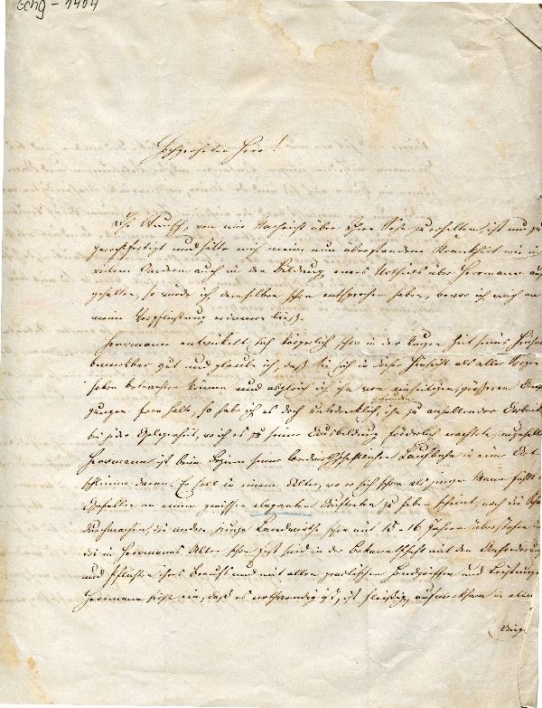 Brief: Cunersdorf, d. 27. Nov. 1865, R. Echtermeyer an Bergrath Brandes (Schloß Wernigerode GmbH RR-F)