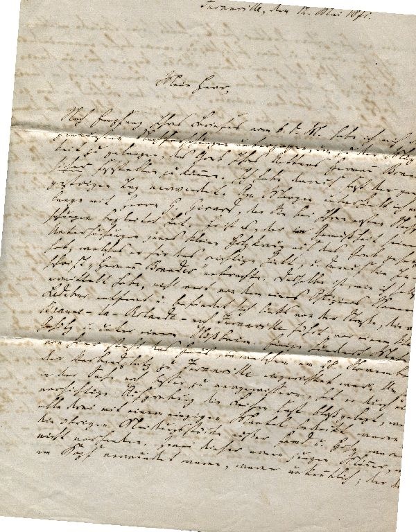 Brief: Juranville, d. 12. Mai 1871, Pfarrer an Vetter Wolf (Schloß Wernigerode GmbH RR-F)