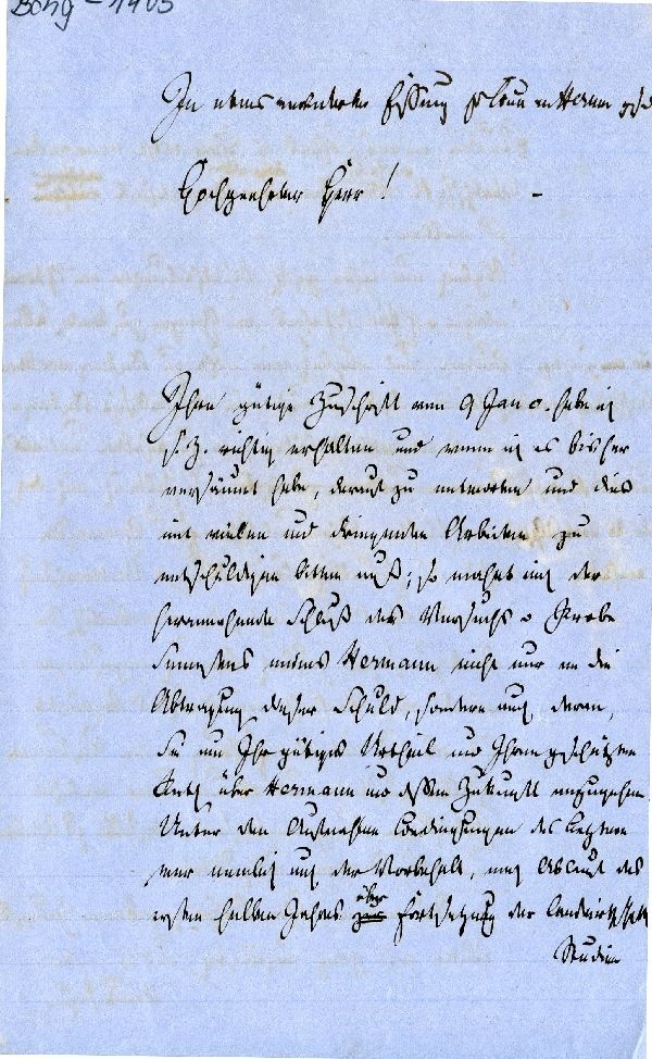 Brief: Ilsenburg, d. 01. März 1866, Bergrath Brandes an Herrn Echtermeyer (Schloß Wernigerode GmbH RR-F)