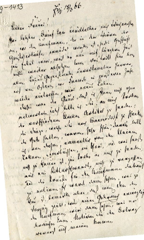 Brief: 18.03.66, Renning an "Lieber Freund" (Brandes?) (Schloß Wernigerode GmbH RR-F)