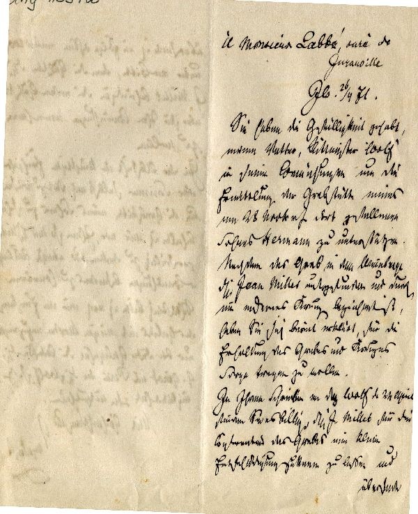 Brief: Ilsenburg 26/4 71, Bergrath Brandes an Pfarrer in Juranville (Schloß Wernigerode GmbH RR-F)
