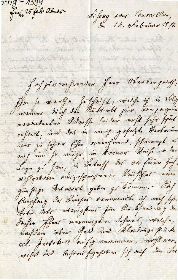 Brief: Dihsay 16. Febr. 1871, Paul Nethe an Oberbergrath (Schloß Wernigerode GmbH RR-F)