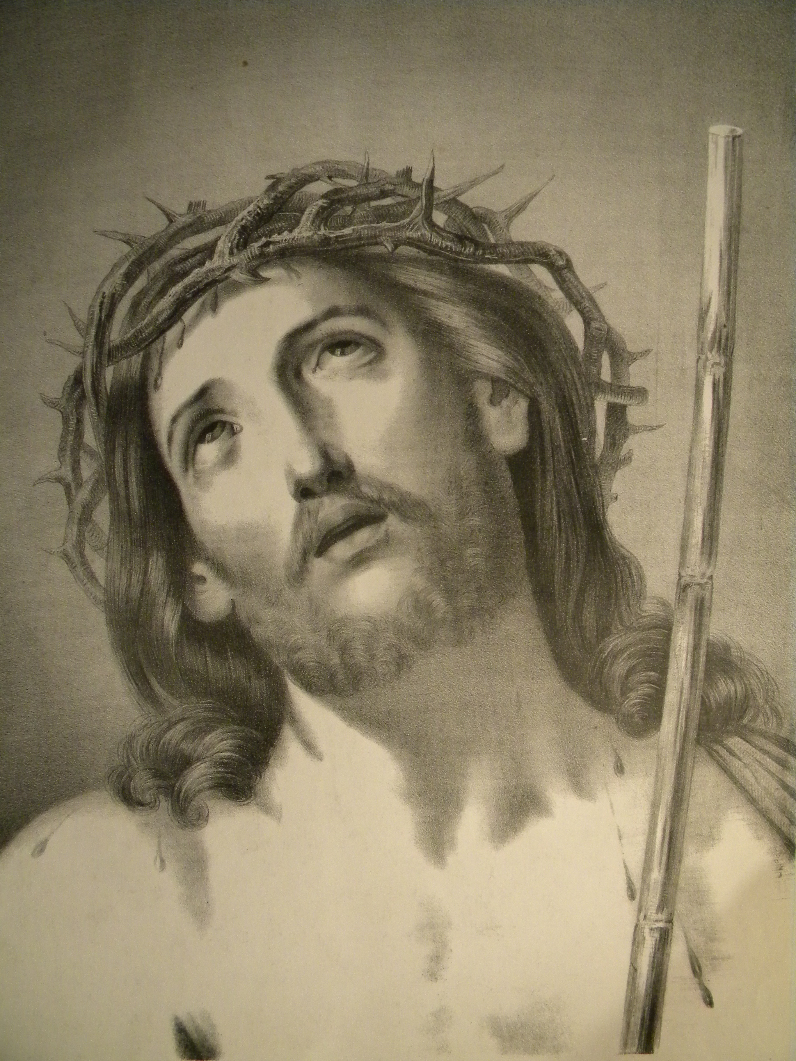Lithographie: Christus mit der Dornenkrone (Schloß Wernigerode GmbH RR-F)