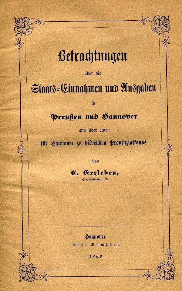 Buch Betracht. ü. d. Staatseinnahmen u. Ausgaben (Schloß Wernigerode GmbH RR-F)