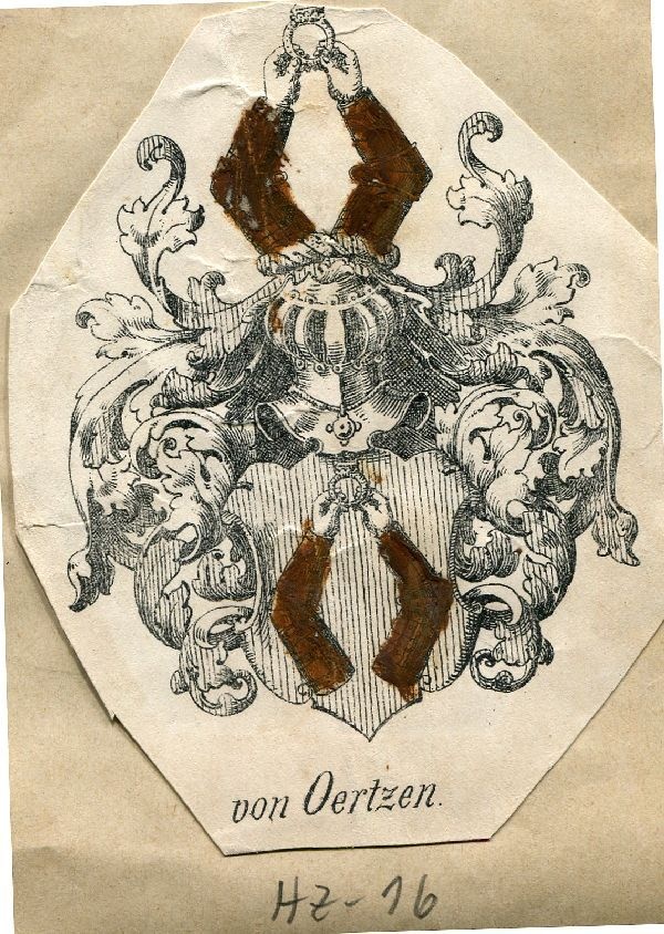 Von Oertzen, Wappenschild mit 2 einen Ring haltenden Armen (Schloß Wernigerode GmbH RR-F)