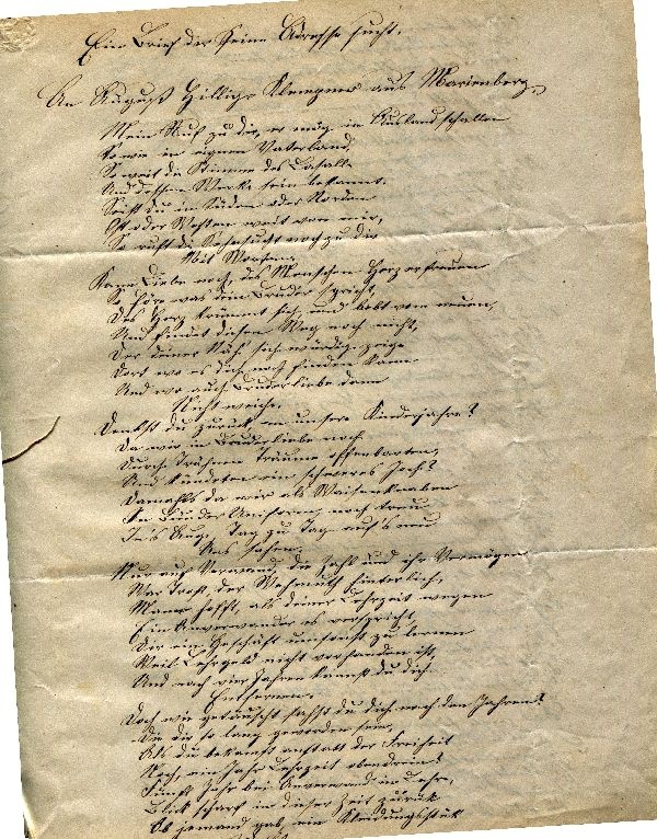 Ein Brief der Grimm Adresse....., an August Fieligs Klangner aus Moritzburg (Schloß Wernigerode GmbH RR-F)