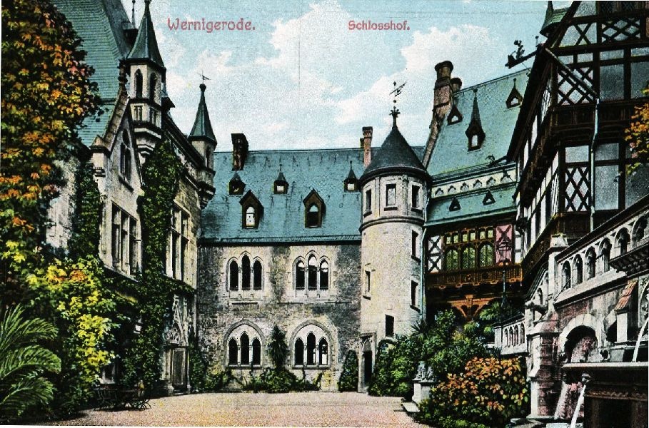 Postkarte Schloßhof Wernigerode (Schloß Wernigerode GmbH RR-F)
