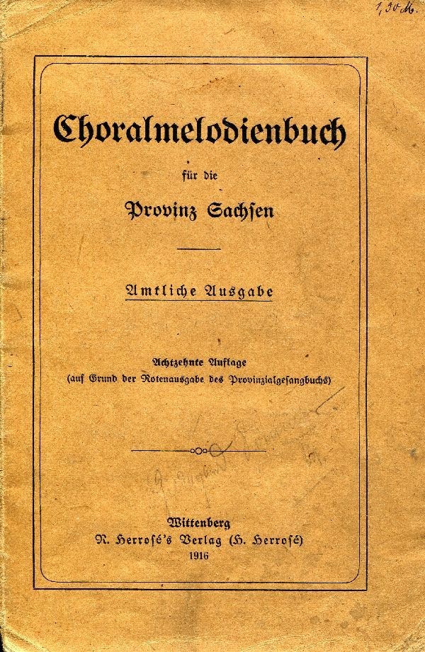 Choralmelodienbuch für die Provinz Sachsen (amtliche Ausabe) (Schloß Wernigerode GmbH RR-F)