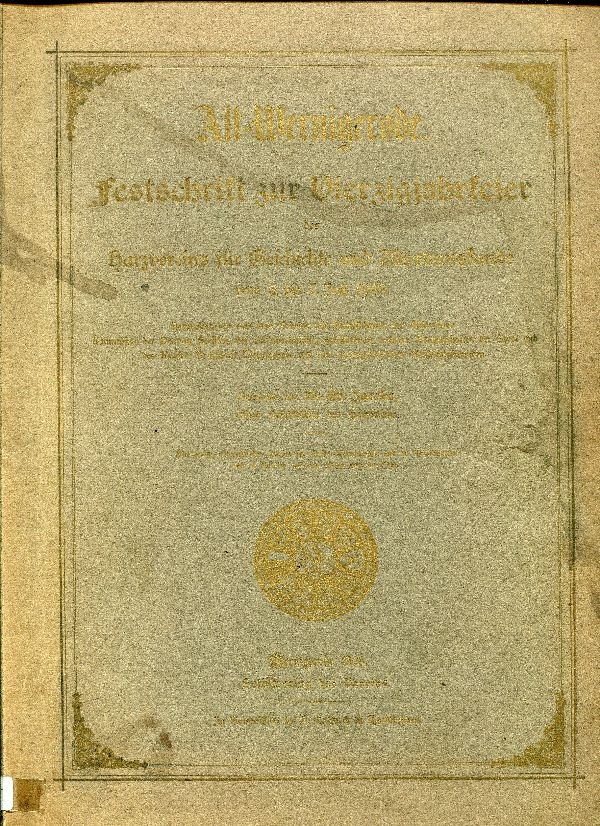 Alt Wernigerode, Festschrift zur Vierzig-jahrfeier des Harzvereins für Geschichte u. Altertumskunde (Schloß Wernigerode GmbH RR-F)
