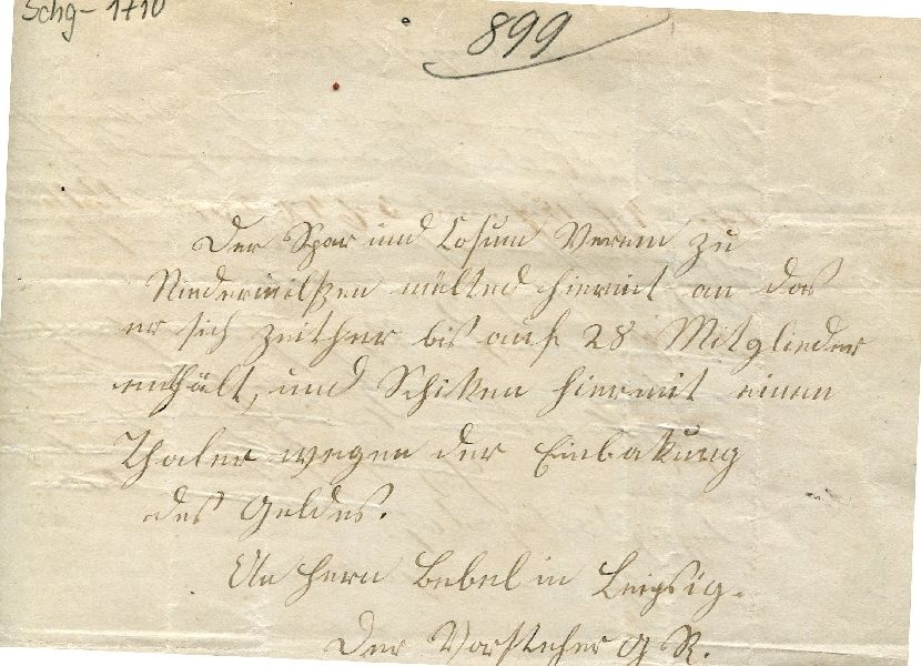 Leipzig, 5.Aug.1869, Der Vorsteher G.R. an Bebel (Schloß Wernigerode GmbH RR-F)