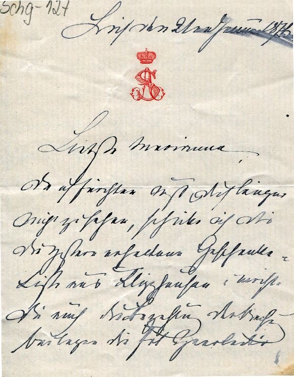 Lich 21. Juni 1876 Agnes an Marianne (Schloß Wernigerode GmbH RR-F)