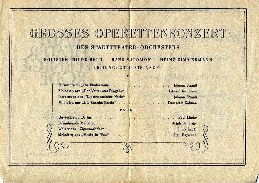 Stadttheater Wernigerode, Winterspielzeit 1948/49 "Grosses Operettenkonzert" (Schloß Wernigerode GmbH RR-F)