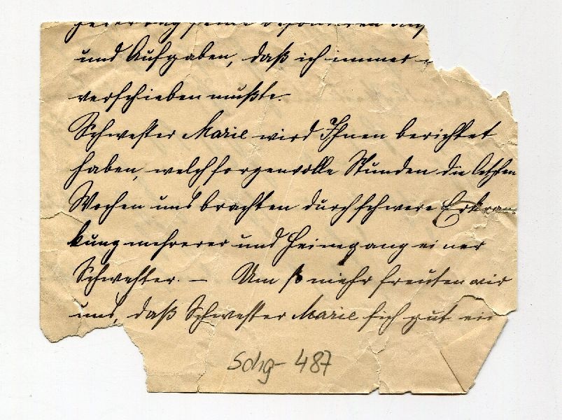 Fragment eines Briefes (Schloß Wernigerode GmbH RR-F)