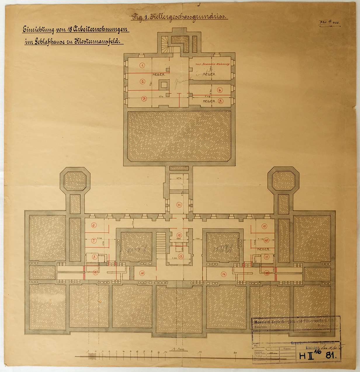 Einrichtung von 18 Arbeiterwohnungen im Schlafhause zu Klostermansfeld. (Mansfeld-Museum im Humboldt-Schloss CC BY-NC-SA)