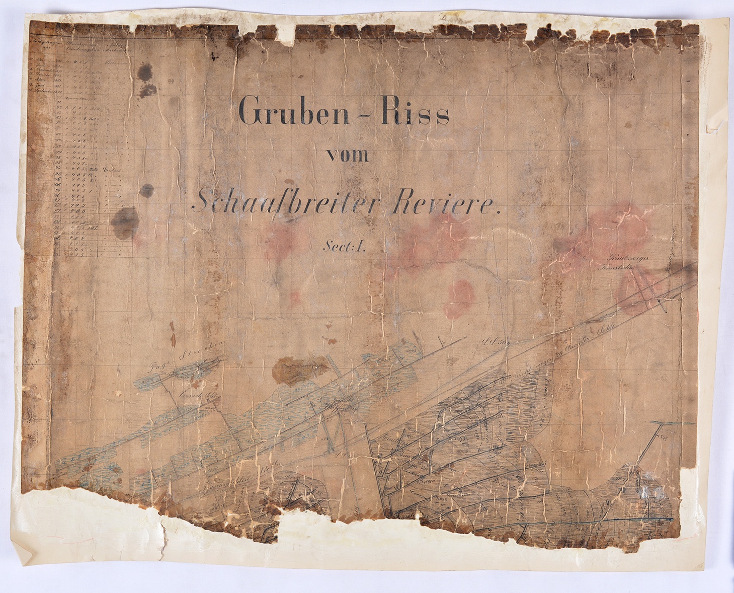 Gruben-Riss vom Schafbreiter Reviere Sect. I. (Mansfeld-Museum im Humboldt-Schloss CC BY-NC-SA)